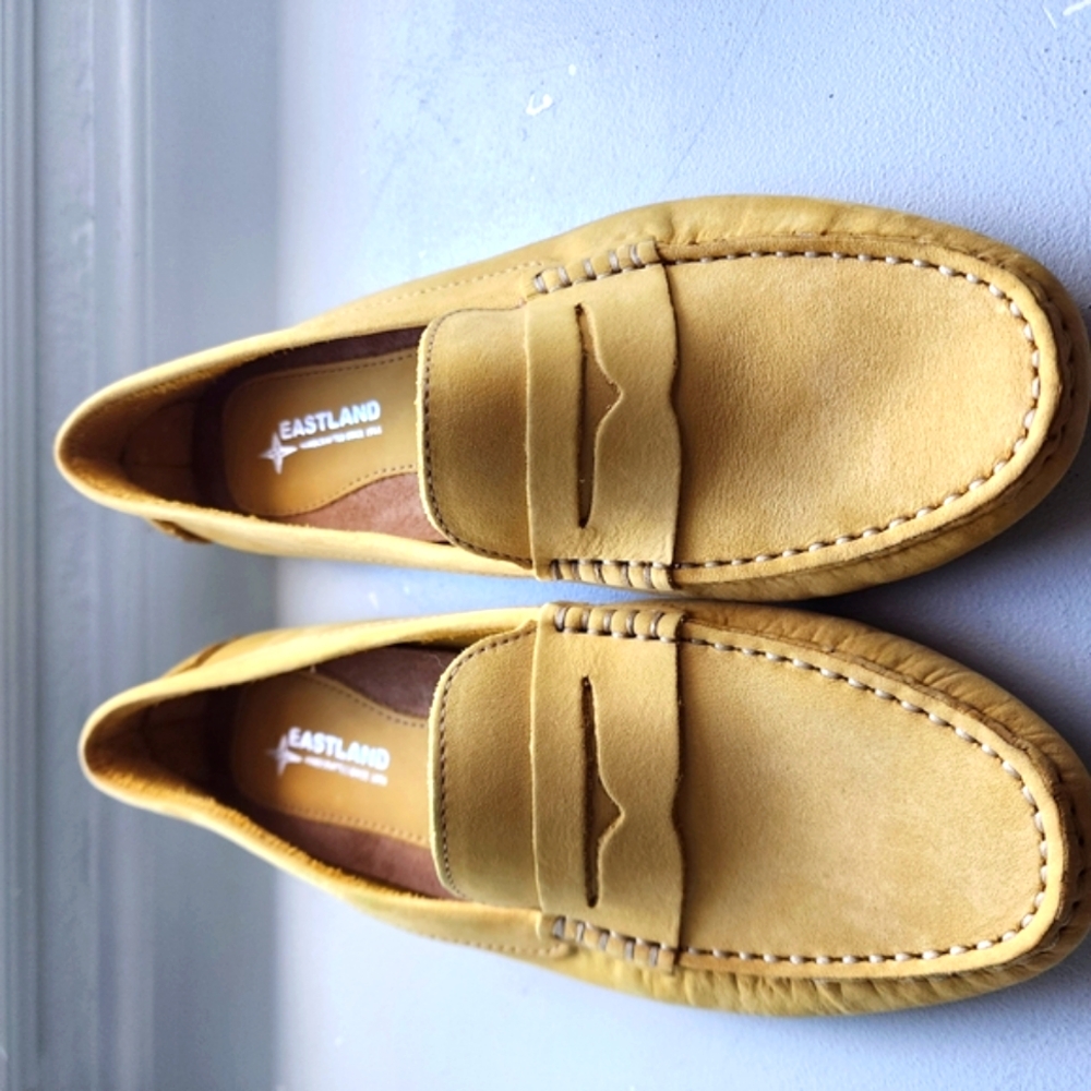 Eastland Tan Loafers Slip-Ons with Suede Finish
